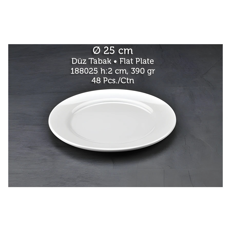 Tuva Therm Klasik 188025 melamin düz tabak, 25 cm