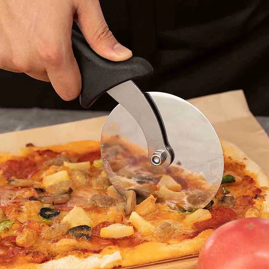 Epinox PİZ-10 paslanmaz çelik pizza kesici, 10 cm kesme alanlı uzun saplı - Görsel 2