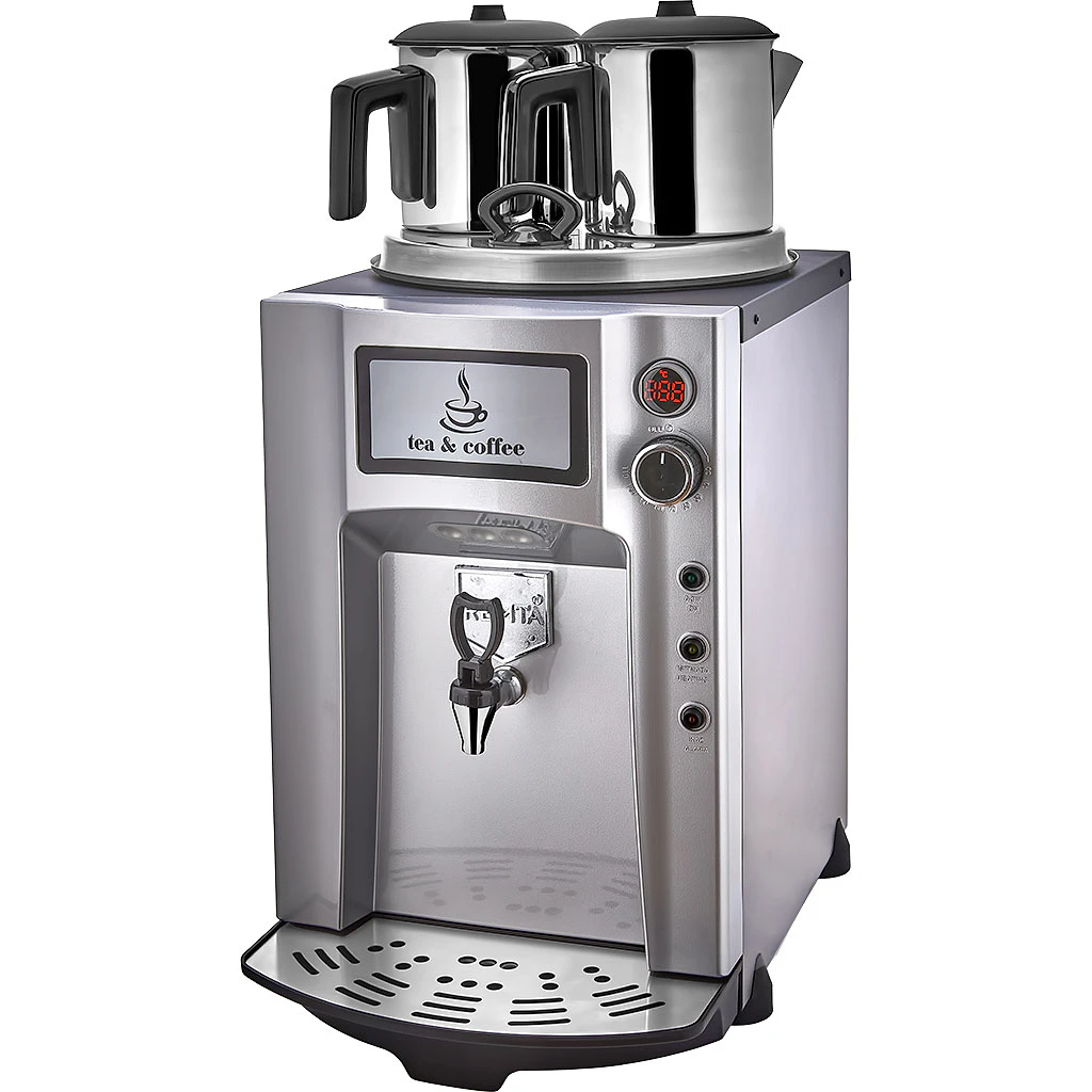 Remta DE12SP şamandıralı Premium Jumbo 2 demlikli 15 litre çay makinesi, LED aydınlatmalı - Görsel 3