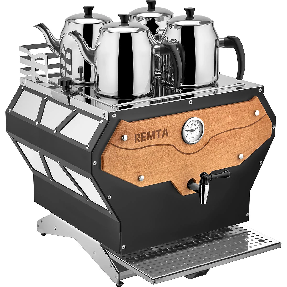 Remta DE24 Pro Serisi 4 demlikli 32 litre Jumbo çay makinesi, paslanmaz gövde ve dört demlik - Görsel 2
