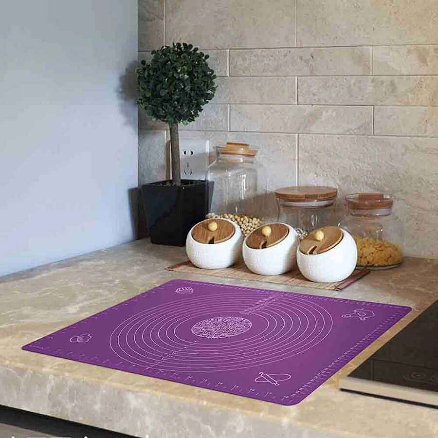 Epinox SML-45 lila silikon mat 40x50 cm, hamur açma ve fırın tepsisi için yapışmaz mat - Görsel 3
