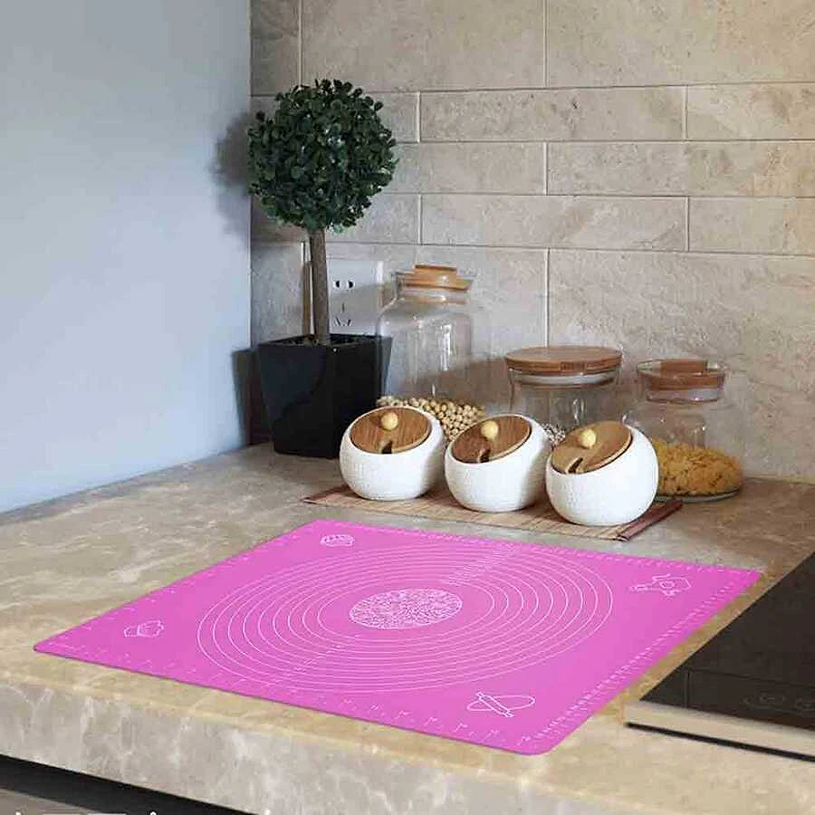 Epinox SMP-45 pembe silikon mat 40x50 cm, makaron ve kurabiye için yapışmaz pişirme matı - Görsel 3