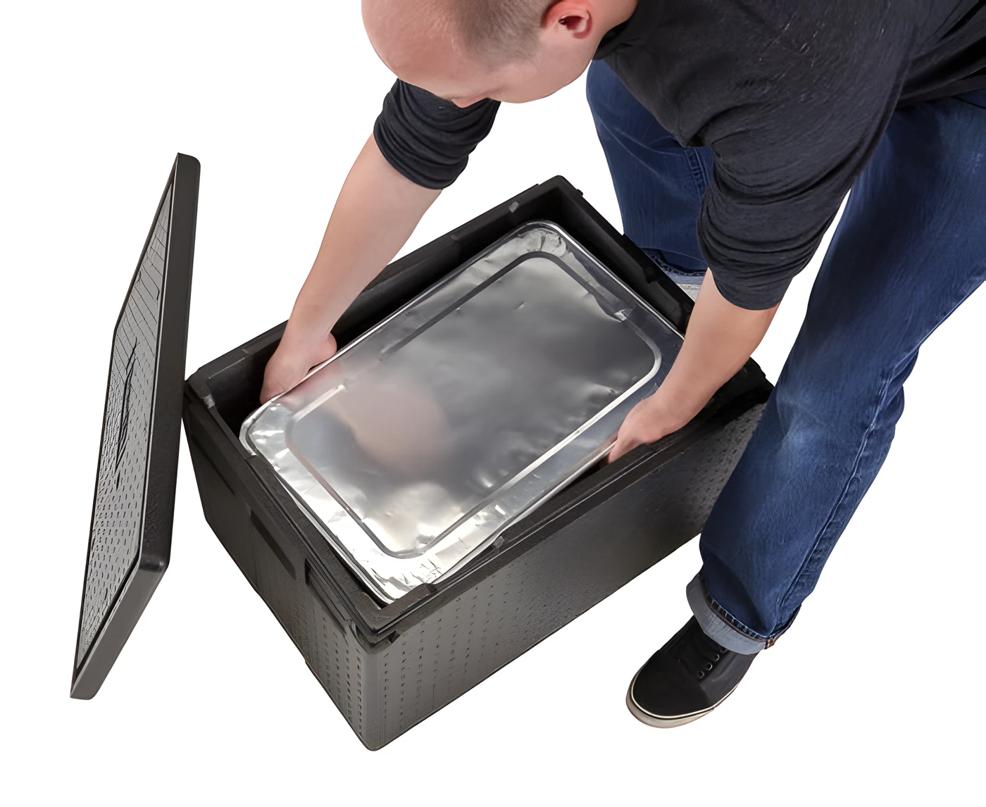 Cambro EPP180 XLT geniş Cam GoBox izolasyonlu taşıyıcı, derin GN 1/1 küvet için yüksek gövde - Görsel 2
